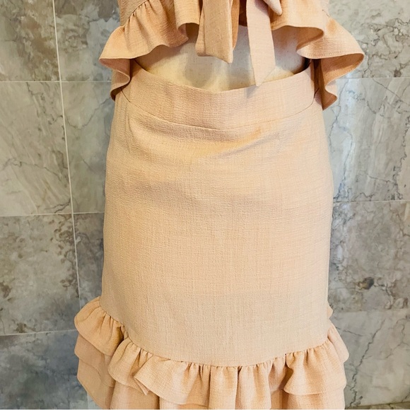 Lucca Vanessa Front Tie Cut Out Ruffle Mini Dress - Picture 3 of 7